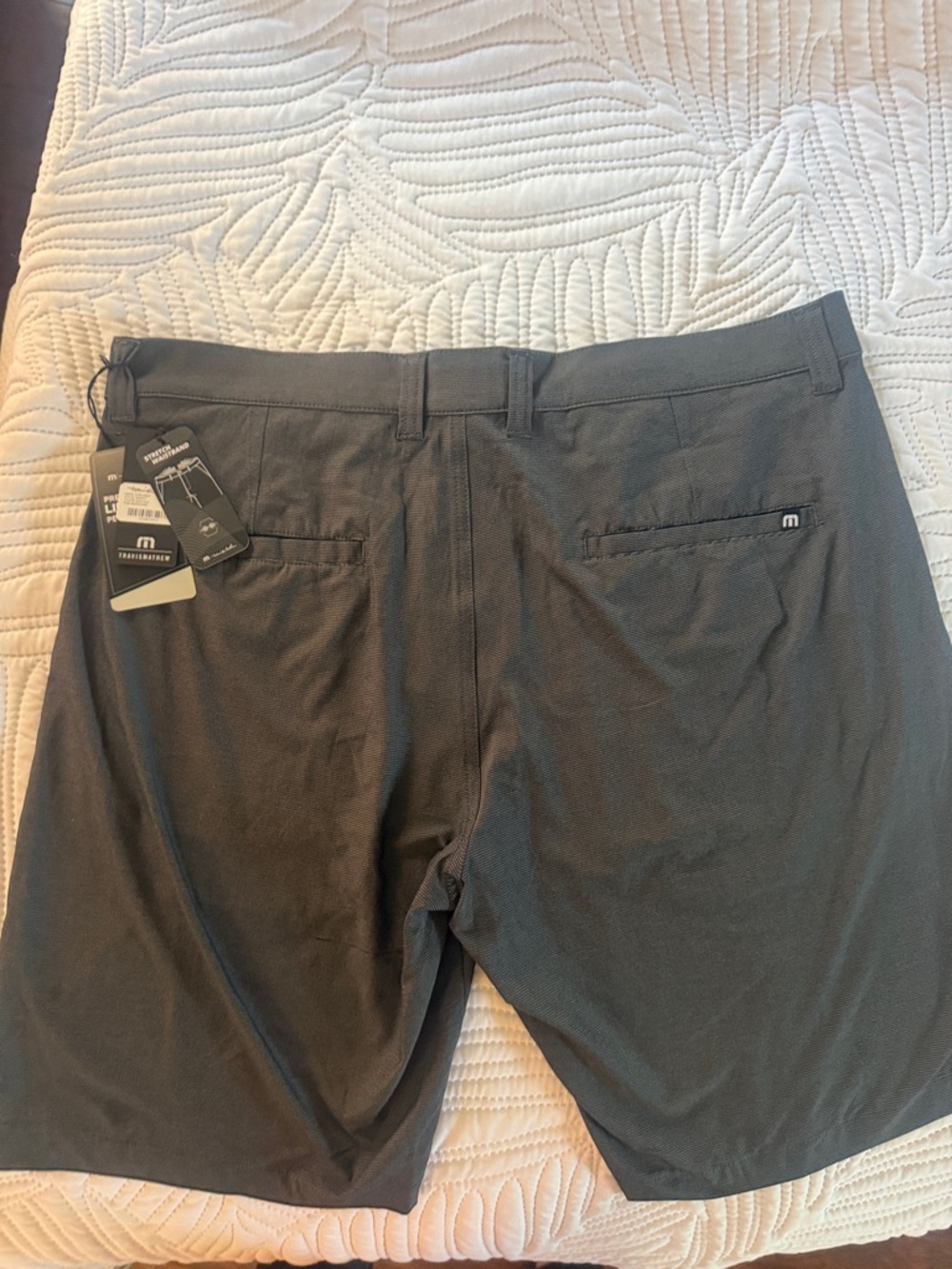 Travis Mathew Men's Flat-Front Shorts — Dark Gray - Picture 5 of 8